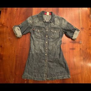 level 99 distressed Denim Shirt Dress Size 1